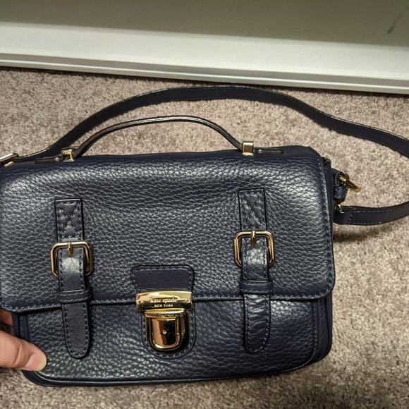 Kate Spade Lola Avenue Lia Crossbody Satchel in Navy Blue - Picture 2 of 12